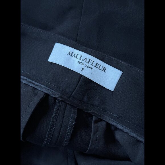 MM.Lafleur Pants 6 Womens White Wide Leg Fabric Stretch Ankle Culotte Flat Front - Picture 7 of 8